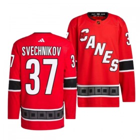 Dresovi Carolina Hurricanes Andrei Svechnikov 37 Adidas 2022-23 Reverse Retro 2.0 Crvena Authentic - Muške